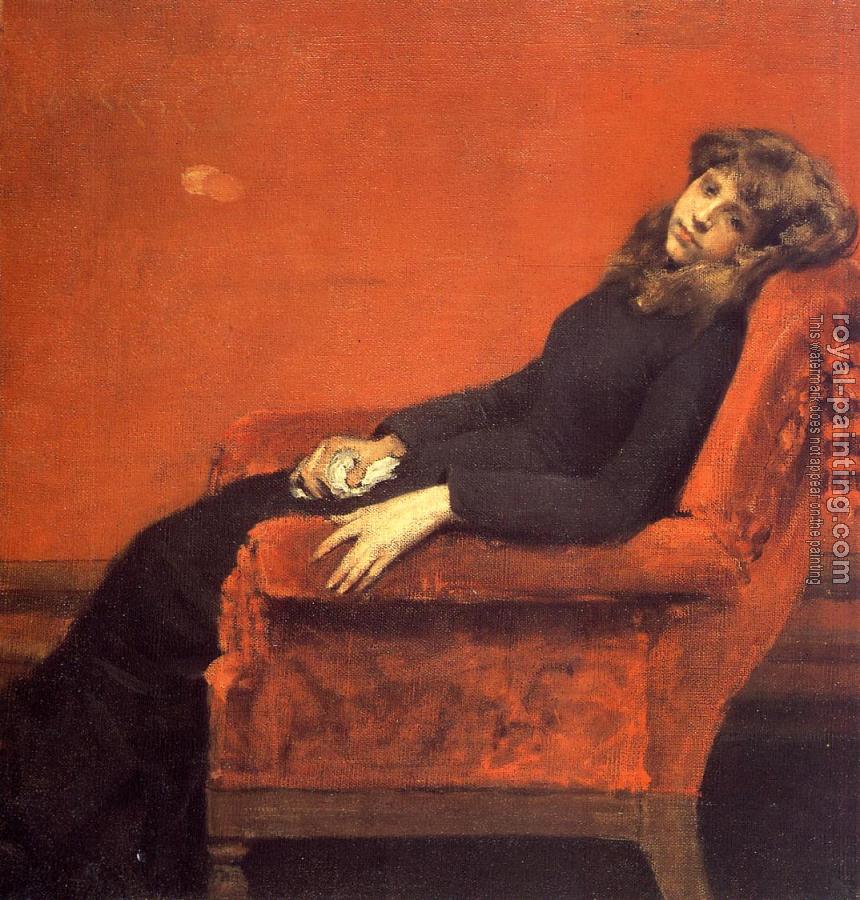 William Merritt Chase : The Young Orphan Study of a Young Girl aka At Her Ease